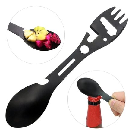 pcs Survival Spork Non-stick Surface Bestik Picnic Gaffel Ske Bestik Glat dåse