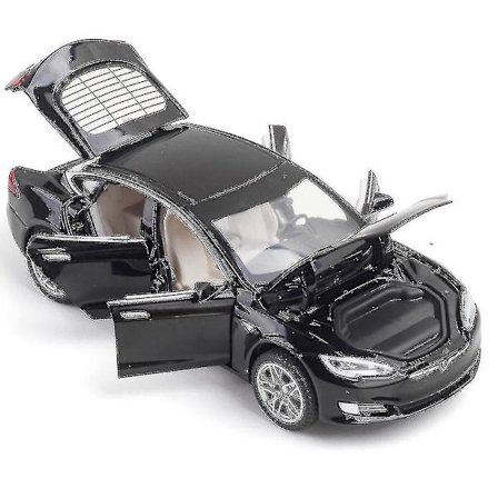 Tesla Model S Bilmodell med Ljus & Öppningsbar Dörr Musikalisk Simuleringsfordon - Ya
