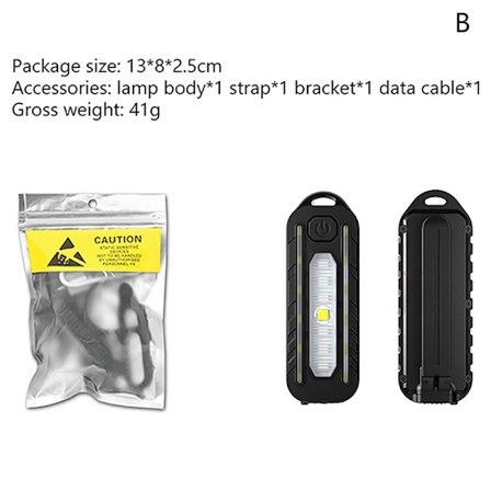 LED blå og røde skulderlys med USB-clips, genopladelig