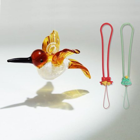 Kolibri Ornament Handblåst Glas Dekoration Hängande Solfångare för Fönster, Julgran, Trädgård, Present till Familj och Vänner