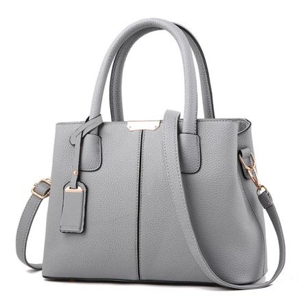 Naisten naisten käsilaukku Yksinkertainen litsikuvioinen muotikäsilaukku olkapää Crossbody Light gray