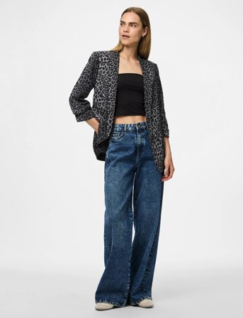 Pieces Pcbosella 3/4 Printed Blazer Noos Bc - Black - XS