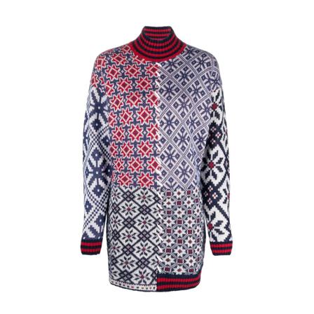 Golden Goose patchwork-detail roll neck Kjole Blå, Dame