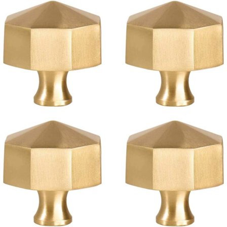 Massivt messingknotter, vakre børstet gull kjøkken skap knotter,