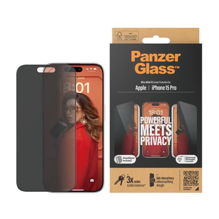 PanzerGlass Privacy - skjermbeskyttelse for mobiltelefon - ultravid passform med EasyAligner