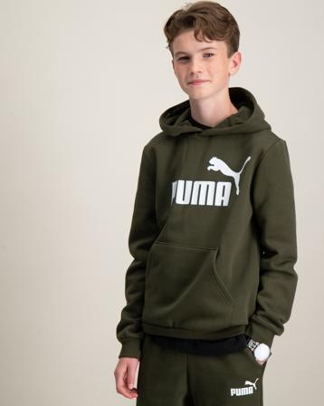 Puma ESS Big Logo Hoodie FL B Groen Hoodies Jongens - Kids Brand Store