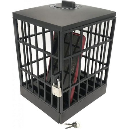 Mobilfängelse med timer, mobiltelefonfängelse, ställ för mobiltelefoner, lås in i fängelse med 60 minuters timer, nycklar för hem, kontor, klassrum