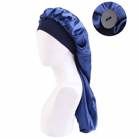 Cap med lång sömnmössa med spänne (marinblå)