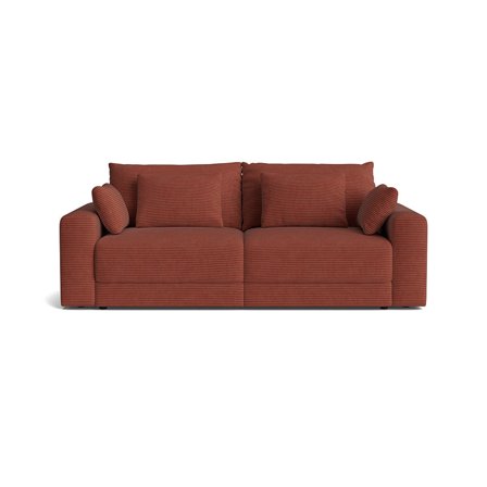 Orlando XL 3-Sitzer-Schlafsofa, Stauraum, Lincoln Kupfer, Cord-Optik, Modernes Design, Bettfunktion, Nosag-Federung, 94cm Tiefe, Komfortabel