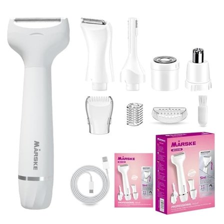 5-i-1 Elektrisk Rakapparat för Kvinnor, Vattentät, Bikinilinjetrimmer, för Kropp och Ansikte