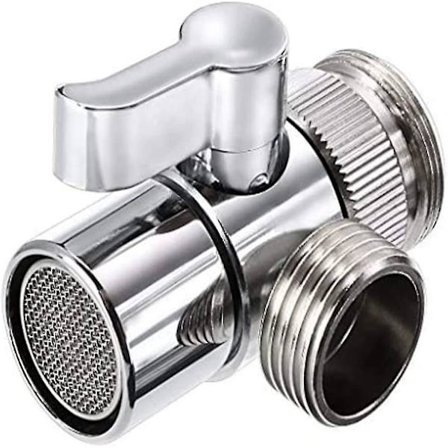 Poleret Krom Messing Vask Ventil Omskifter Vandhane Splitter Til Køkken, håndholdt Brusehoved Eller Badeværelsesvask Vandhane Udskiftningsdel Vandhane