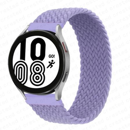 Flätad Solo Loop För Samsung Galaxy watch 4/5/6/44mm 40mm/klassisk rem 46 42mm/aktiv 2/Gear S3 armband 22mm 20mm Watch Band lavender L