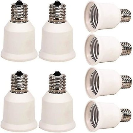 8 stk. E17 Adapter E17 Til E27 Pæresokkel Konverter Glødepære
