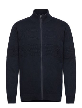 Zip Through Purl Cardigan Navy Lindbergh