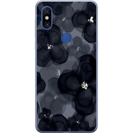 Kompatibelt Mobilskal till Xiaomi Xiaomi Mi Mix 3 Abstrakt mörkt blommönster i svartgrå toner med elegant och dramatisk känsla