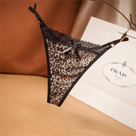 Damtrosor Leopard Sexiga Underkläder Bowknot G String Thong U