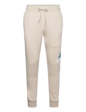Essentials Fleece Tapered Cuff Big Logo Joggers Joggebukser Pysjbukser Beige Adidas Sportswear*Betinget Tilbud