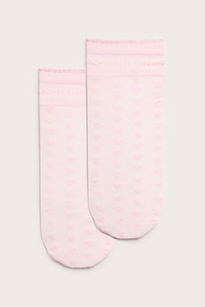 Kappahl | Cienkie rajstopy w serca Jasnoróżowy 36/42 | Jasnoróżowy