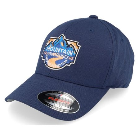 Wild Spirit - Blå flexfit Keps - Mountain Adventures Navy Flexfit @ Hatstore