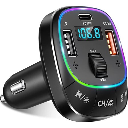 Bluetooth 5.0 FM-lähetin – PD30W QC3.0 pikalataus, kaksoismikrofoni, bassonvahvistus