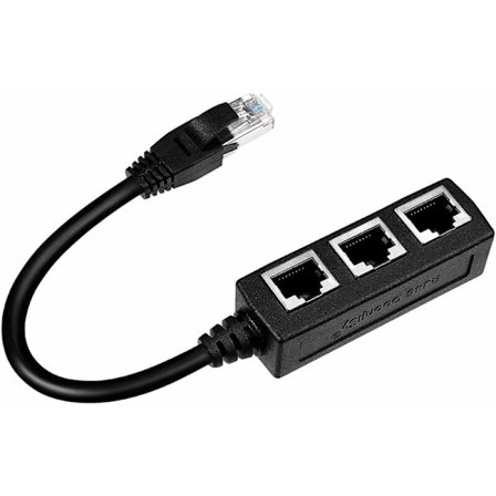 RJ45 Ethernet-kabelsplitter, 1 til 3 kabel Ethernet-splitter egnet til Super Cat5, Cat5e, Cat6, Cat7 LAN Ethernet