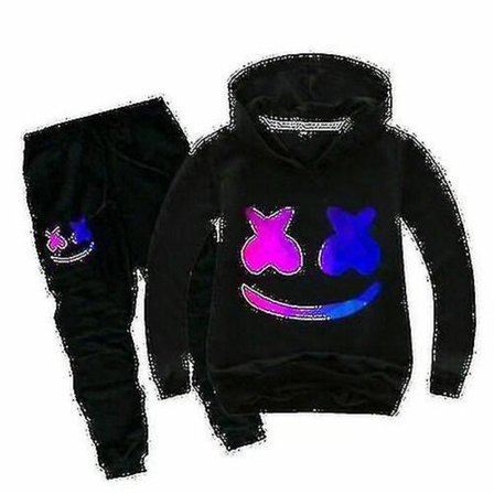 Drenge Dj Børnesæt Gave Alder Hot Børn T-shirt Marshmello Music Boy Marshmello Dj Musik Børne T-shirt Børn Sportstøj Sæt Gave Age9-14 Hot V