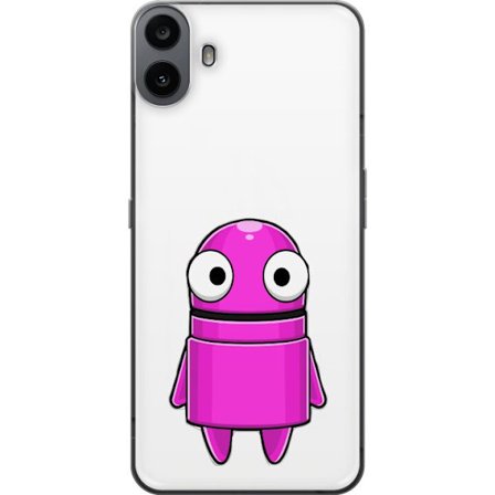 Kompatibel Mobilcover til Nothing Nothing CMF Phone 1 Rosa tegneseriefigur med en rund form og store øjne på en mørk baggrund