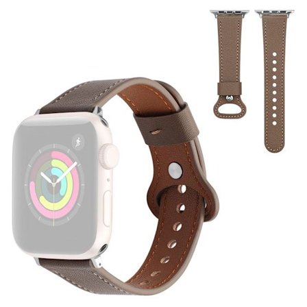 Apple Watch 42mm - 44mm genuine leather watch strap - Coffee