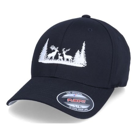 Hunter - Svart flexfit Keps - Wildlife Scenery Black Flexfit @ Hatstore