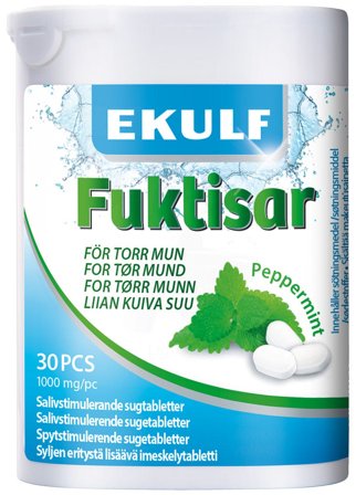 Ekulf Fuktisar sugetabletter peppermynte 30 stk