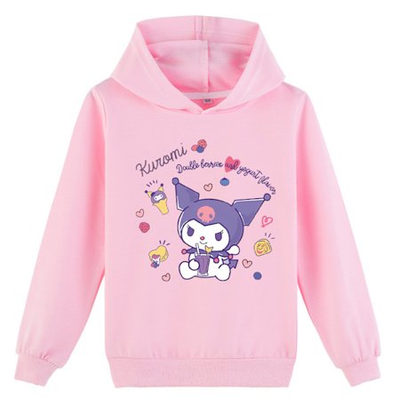 Børnepige My Melody Kuromi Trykt Langærmet Sweatshirt Hoodie Trøje (6-7 År Pink)
