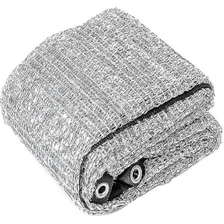 Aluminet skyggenet reflekterende Aluminet solbeskyttelsesnet UV-bestandigt net med øjer til blomster planter terrasse have sølv 3x3m