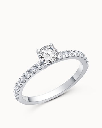 Sidestensring Felicia 18K Hvidguld - Forlovelsesringe & Vielsesringe hos Vanbruun