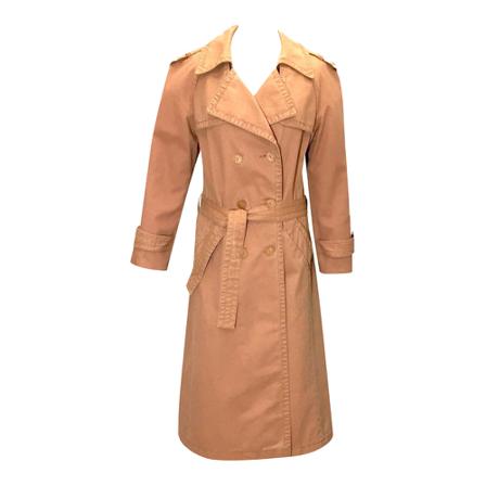 Chanel Vintage Pre-owned Trench in Cotton , Bruin , Dames , Maat: S