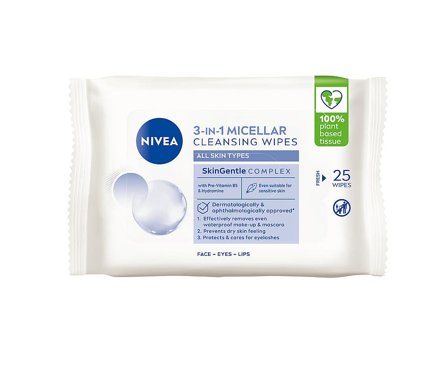 NIVEA Micellair Cleansing Wipes 25 stk., Skincare, Renseprodukter, Renseservietter