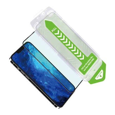 9H herdet glass med monteringsramme for iPhone 15 Pro Wozinsky Premium Glass - svart