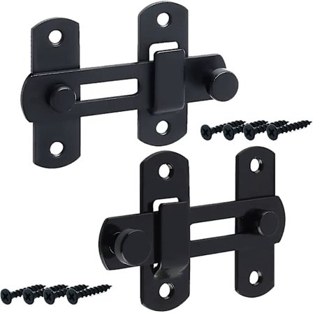 2 kpl Navetan oven lukko ruostumattomasta teräksestä liukuva navetan oven salpa ja lukot kylpyhuoneeseen musta