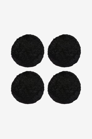 Skinnwille - Saueskinnspute Round Curly 4-pakning - Svart - Sitteputer & stolputer - 34 - Fra Homeroom