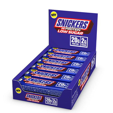 Mars 12 x Snickers High Protein Bar Low Sugar 57 g Melkesjokolade