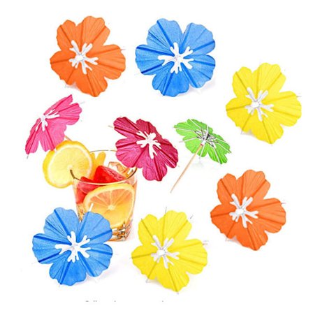 Drink Umbrella Cocktail Picks, Tropisk Hawaiiansk Luau Party Parasol Tandstikkere, Cupcake Topper til Sommer, Pool, Tiki Party Dekorationer 50 Stk