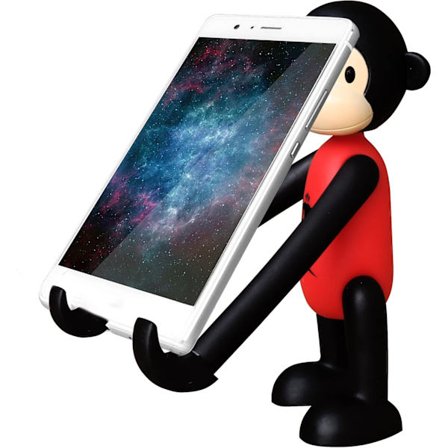 Justerbart Sødt Telefonstativ til Skrivebord, Bærbar Sjov Telefonholder Nyhed Abe Telefonholder Stativ til Bord - Grøn Rød