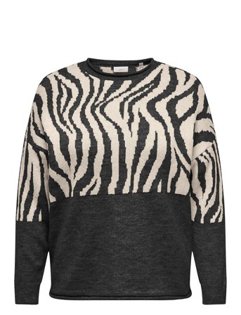 ONLY Carmakoma | Carjade Zebra L/S O-Neck Knt Noos | 50/52