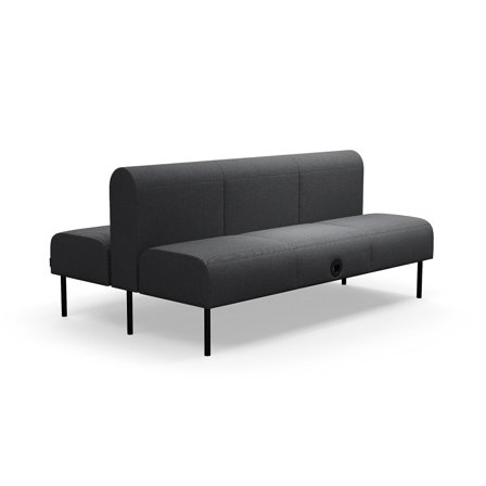 Modulsofa VARIETY, 3-Sitzer, mit USB-Steckdose, doppelt, Stoff Blues CSII, anthrazit