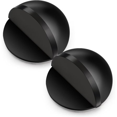 2 stk. selvklæbende dørstoppere, dørstopper i rustfrit stål til gulv, vægbeskytter, halvkugleformet dørblok til gulv (sort)