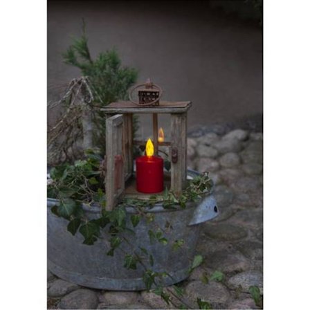 LED BLOCKLJUS PAULA / 11,5 cm / BATTERI / Sensor / inom-/utomhusbruk / röd