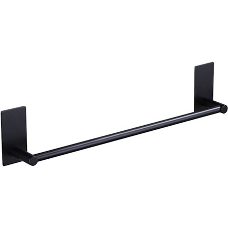 Svart håndkleholder, selvklebende håndkleholder for bad, rustfritt stål, 40 cm