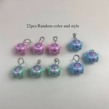 22 stk. Sten Saks Papir Nøglering - Interaktivt Finger Spil Vedhæng i Plastik, Klasseværelsespræmie, Sjovt Interaktivt Spillelegetøj, Julegaveposefyld