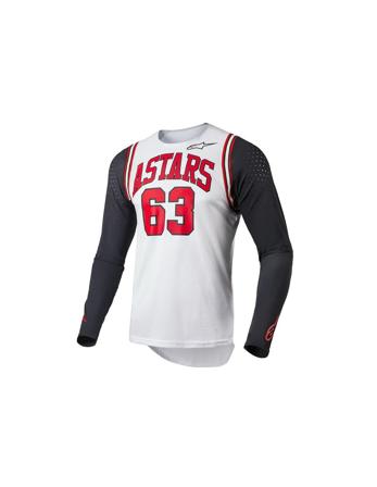 Maglia Cross Alpinestars Techstar Acumen Bianco-Nero-Rosso 2XL