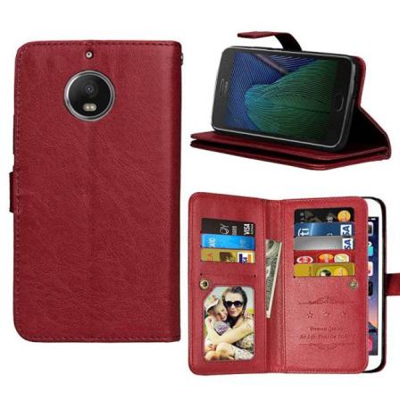 Dubbelflip Flexi 9-kort Motorola Moto G5s Plus (xt1805) Brun