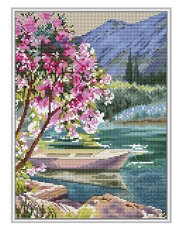 Broderikit Tavla Under körsbärsträdet - Collection D'Art